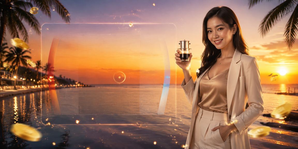 Người chơi thư giãn tại Phú Quốc, theo dõi kèo esports qua điện thoại bên ly cà phê